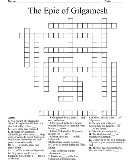 gilgamesh for one crossword|gilgamesh epic for one.